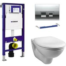 Wall Mounted Water Toilets Geberit Duofix 1.12m WC Frame UP100 Delta Cistern & Delta50 Flush Plate & Pan