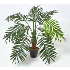 Black Artificial Plants Homescapes 28" Green Mini Palm Tree Artificial Plant with Artificial Plant