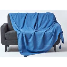 Homescapes Rajput Ribbed Bedspread Blue (200x)