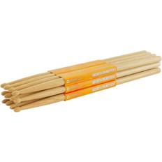 World Rhythm Hickory 5A Drumsticks – Wood Tip 5A Drum Stick Brick 6 Pairs