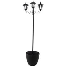 GlitzHome 6Ft Solar Three Head Street Light Planter