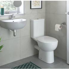 Signature Zeus Close Coupled Toilet with Push Button Cistern Soft Close Seat