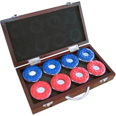 Blue Wave Hathaway Shuffleboard Pucks with Set of 8, Dark Cherry Finish