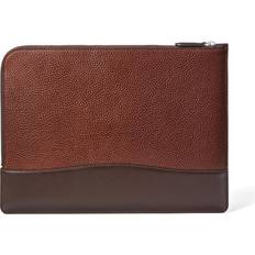 Aspinal of London Italian Full Grain Leather Brown City Large Tech Folio