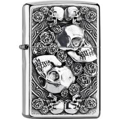 Zippo Windproof Lighter Skull Roses Design