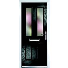 Crystal Frosted Glazed Black Lh External Door (x)