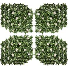 Decorative Items OutSunny 12PCS Artificial Boxwood Panel Rhododendron Greenery Backdrop Artificial Plant