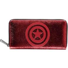 Marvel Captain armerica Purse Classic Shield Logo new Official Red Zip Around