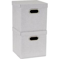 Household Essentials 11 W D Silver Fabric Cube Storage Bin Storage Box