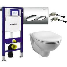 Wall Mounted Water Toilets Geberit Duofix 0.82m WC Frame UP200 Sigma Cistern & Kappa10 Flush Plate & Pan