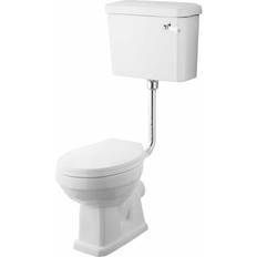 Toilets Nuie Carlton Low Level Toilet with Lever Cistern and Flushpipe Excluding Seat