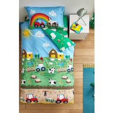 Catherine Lansfield Kids Farmyard Animals Reversible Easy Care Duvet Cover