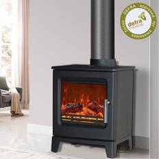 NRG Defra 4.3KW Cast Iron Woodburning Stove Eco Design WoodBurner High Efficiency Fireplace