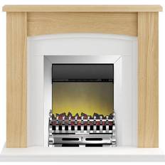 Adam Chilton Fireplace in Oak & Cream with Blenheim Electric Fire in Chrome, 39 Inch