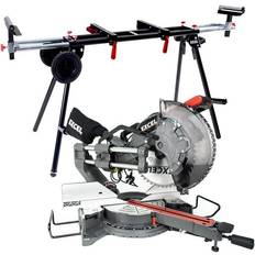 Excel 12" 305mm Sliding Mitre Saw Double Bevel 1800W/240V with Laser & Universal Wheel Stand