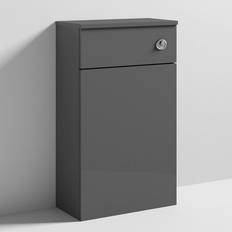 Grey Water Toilets Nuie Athena Back to Wall WC Toilet Unit 500mm Wide Gloss Grey