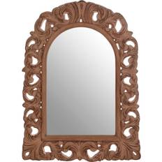 Premier Housewares Antique Brown Arc Leaf Wall Mirror