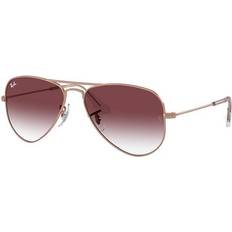 Ray-Ban Junior Aviator Kids Rose Gold Frame Violet Lenses