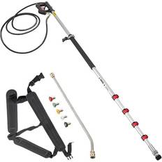 Vevor Telescoping Pressure Washer Wand, 5-Section Length Adjustable, Max. 4000 PSI Fit for 3/8'' Quick Connection, 5 Spray Nozzles, Belt, for Roof