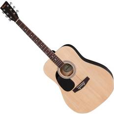 Brown Acoustic Guitars Encore LH-EW100N Left-Handed Acoustic Guitar Bundle Natural, Brown