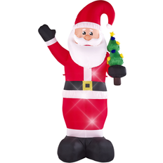 Beliani Christmas Inflatable LED Santa Claus 225 cm Red IVALO