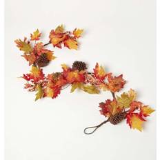 Homescapes Orange Autumn Garland with Pumpkins, 1.4m