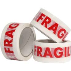 6 x Fragile Packing Tape 66m x 48mm Sealed Pack [6 ROLLS]