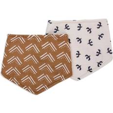 Mary Meyer Lulujo Bandana Bib (2 Pack) in Mudcloth/Black Birds Cotton Muslin