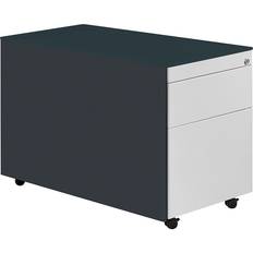 Mauser Drawer pedestal with castors, HxD 570 x 800 mm, 1 drawer, 1 suspension file drawer, charcoal light grey charcoal