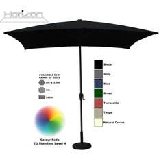 Horizon 3x2m Black Parasol Aluminium Crank Garden - Black