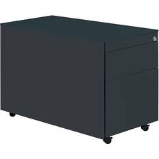 Mauser Drawer pedestal with castors, HxD 570 x 800 mm, 1 drawer, 1 suspension file drawer, charcoal charcoal charcoal