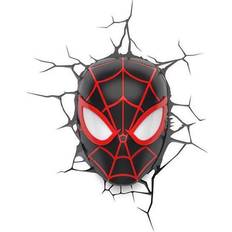 Black Night Lights Kid's Room Marvel 3D LED Spider-Man Miles Morales Face Night Light