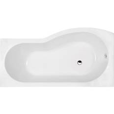 Ceramica Bathroom P Shaped Left Hand Shower Bath Acrylic Gloss White Bathtub 1700 Modern