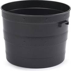 Whitefurze Round Plastic Planter Black Pot Container Blacksmith