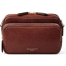 Aspinal of London Mens Finest Quality Full-Grain Leather Brown Reporter East West Messenger Bag