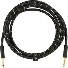 Fender Deluxe Series 10 foot Instrument Cable, Black Tweed