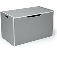 White Storage Boxes Humble Crew Toddler Hinged Fiberboard Toy Storage Chest with Lid Gray