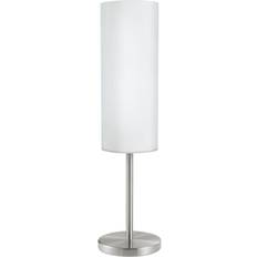 Glass Table Lamps Eglo Troy White/Brushed Steel Table Lamp 46cm