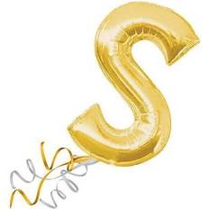 Amscan Letter S Supershape Gold Foil Balloon 34/86cm P50