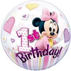 Qualatex 22" Minnie Mouse Baby 1st Birthday Bubble Balloon