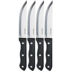 Koopman of 4 Brazilian Style Jumbo Steak Knives Black Serrated Knife Set