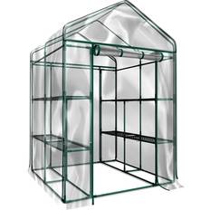 PVC Plastic Mini Greenhouses Pure Garden 12-Tier Walk-In Greenhouse Stainless steel PVC Plastic