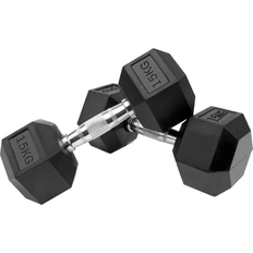 Neo Cast Iron Rubber Hexagonal Dumbbell 15kg