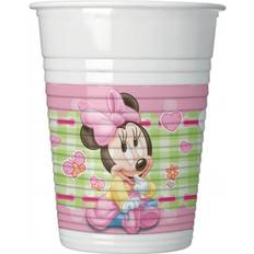 Procos Unique Party 8 Baby Minnie 7oz Plastic Cups mouse minnie party baby cups disney birthday tableware pink range girls 8 200ml plastic