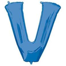 Amscan Letter V Supershape Blue Foil Balloons 34/86cm P70 P50