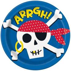 Red Disposable Plates Unique Ahoy Pirate Party Dinner Plates (8pk)