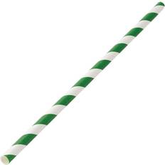 Utopia Biodegradable Paper Straws Green Stripes (Pack of 250)