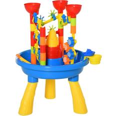 Homcom Water Table Beach Toy Set Waterpark Outdoor Sand Activities Playset for Kids with Accessories 30 Pcs