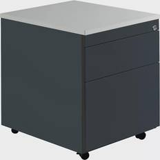 Mauser Drawer pedestal with castors, HxD 579 x 600 mm, 1 drawer, 1 suspension file drawer, charcoal charcoal light grey