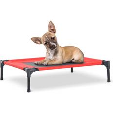 Pawhut Elevated Pet Bed Portable Camping Raised Dog Bed w/ Frame Black